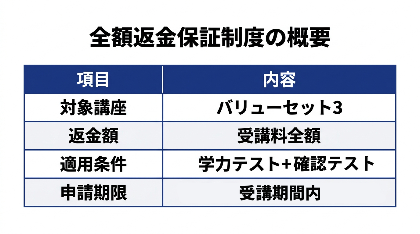 全額返金保証の概要